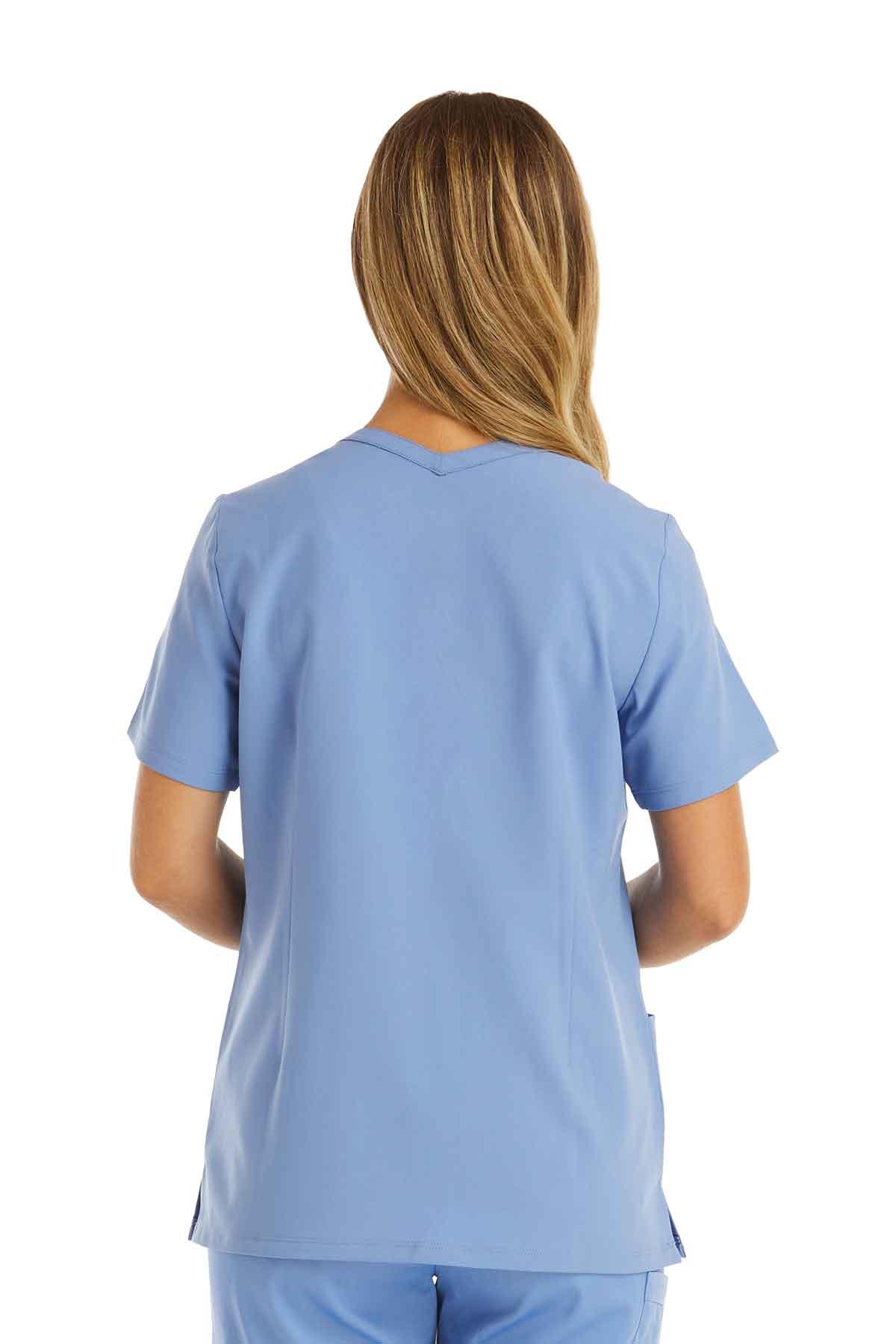 Women’s Double V-neck Top (Ceil Blue) TCC Respiratory Program