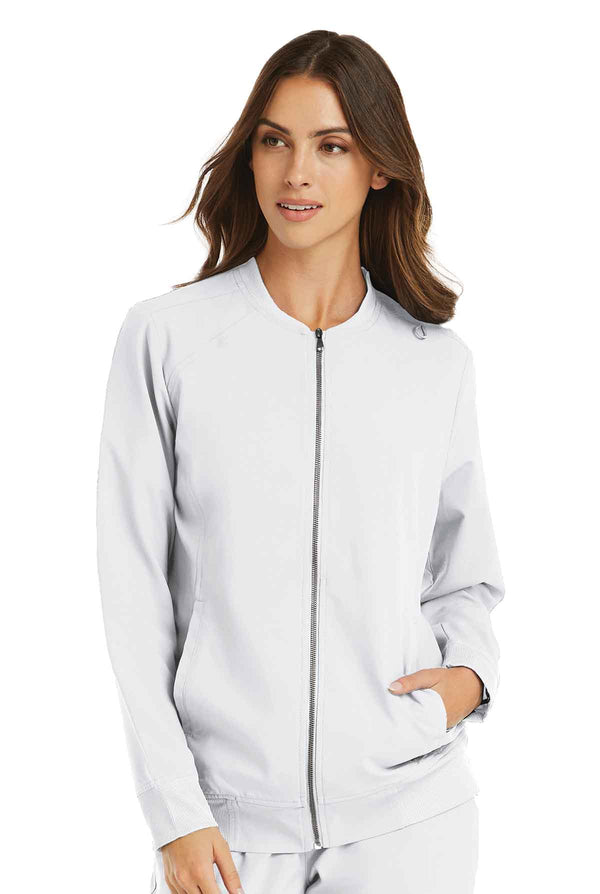 Women's Warm-up Zip Jacket (White) Diagnostic Medical Sonography