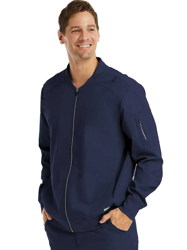 Men’s Front Zip Warm-up Jacket (Navy) Nursing
