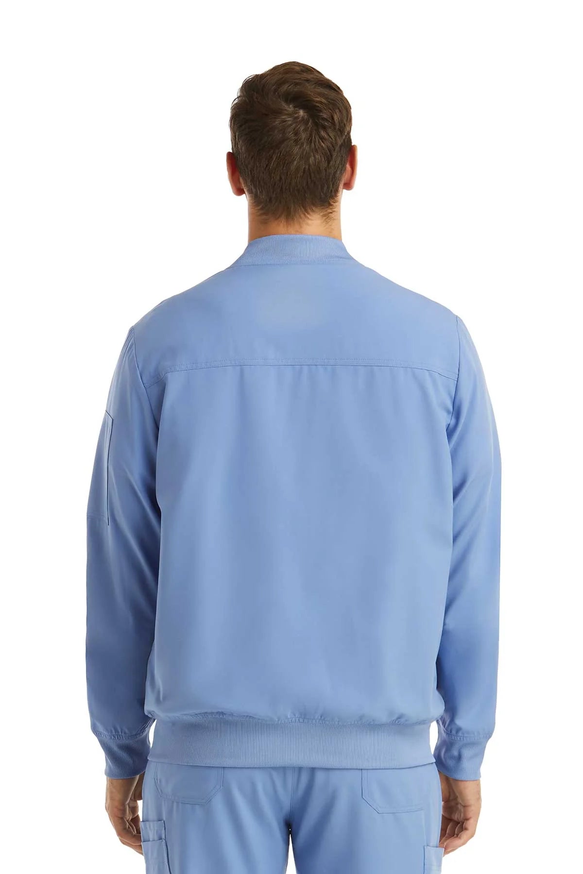 Men’s Front Zip Warm-up Jacket (Ceil Blue) TCC Respiratory Program